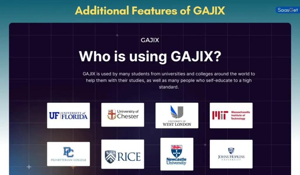 Additional Features of GAJIX
