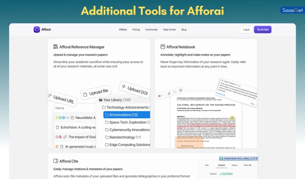 Additional Tools for Afforai
