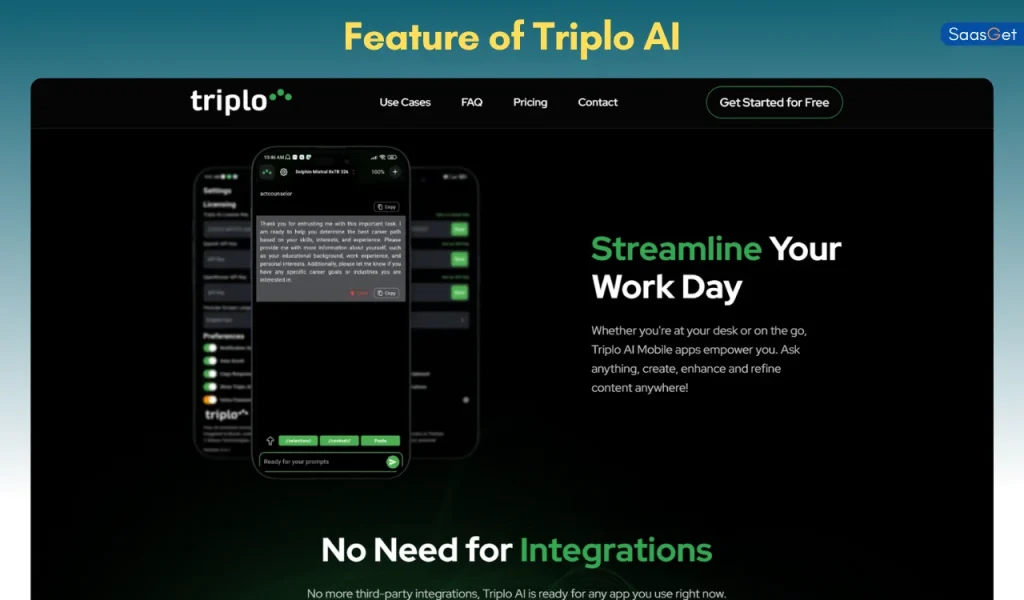 Feature of Triplo AI