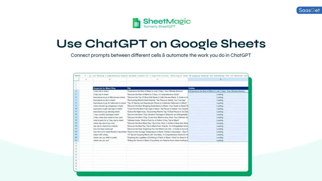 Features of SheetMagic