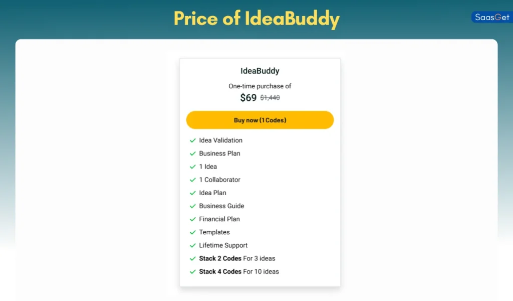Price of IdeaBuddy