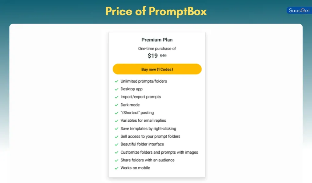 Price of PromptBox