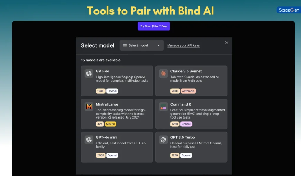 Tools to Pair with Bind AI