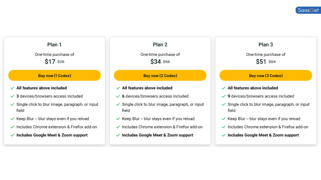 Price of Blurweb App