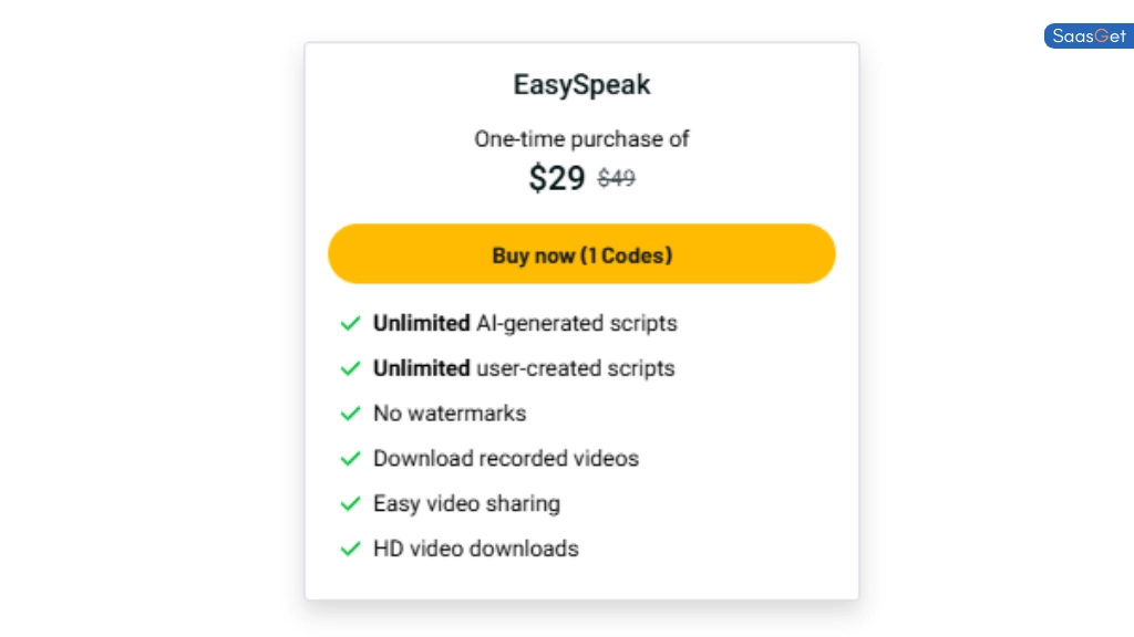 Price of EasySpeak