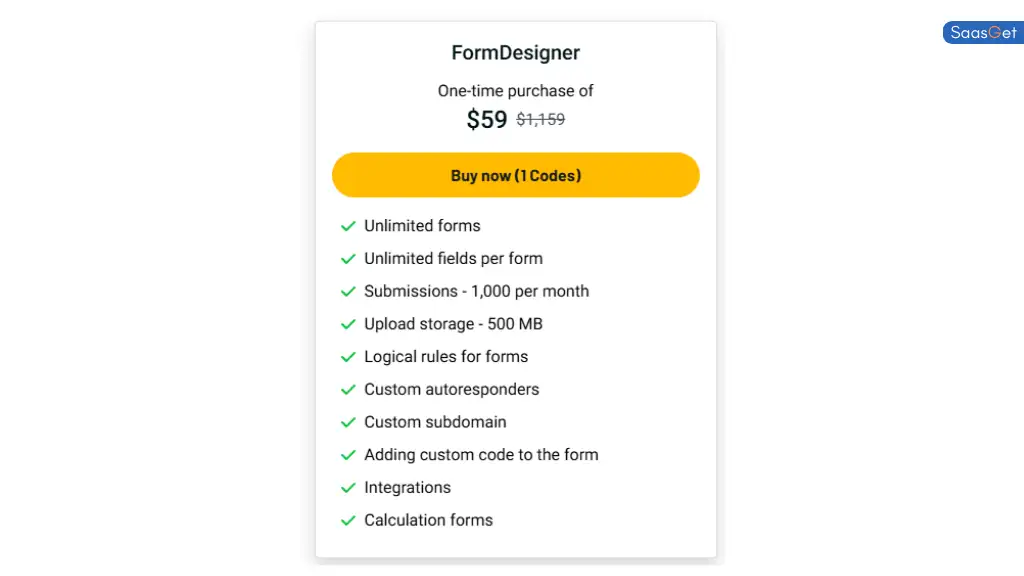 Price of FormDesigner