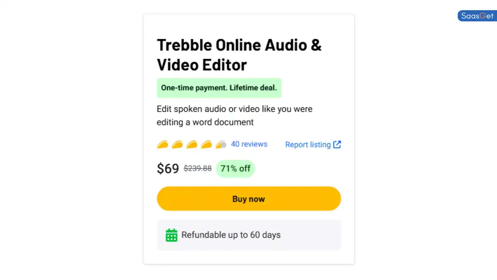 Price of Trebble Online Audio & Video Editor